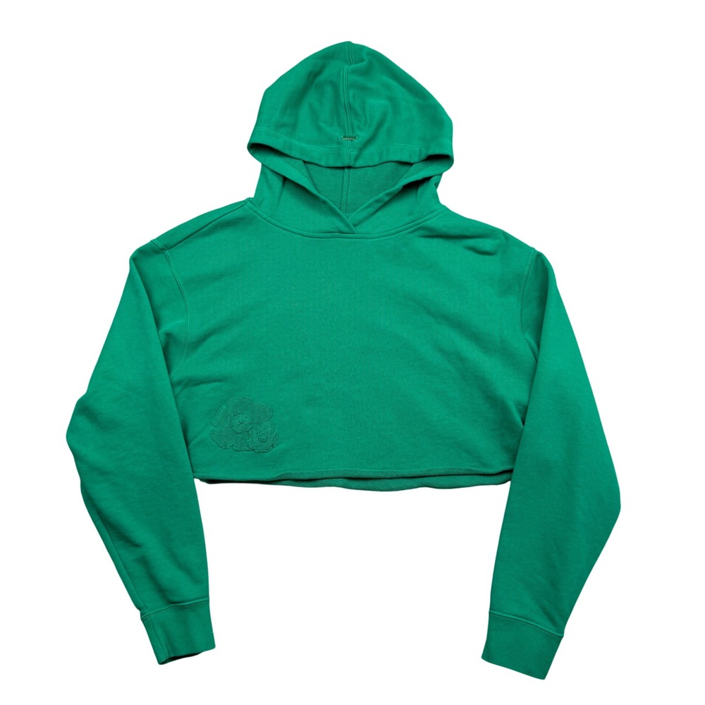Nike Hoodie Women S Green Mama Cropped Sweater Sportswear Floral Logo DV9649-324